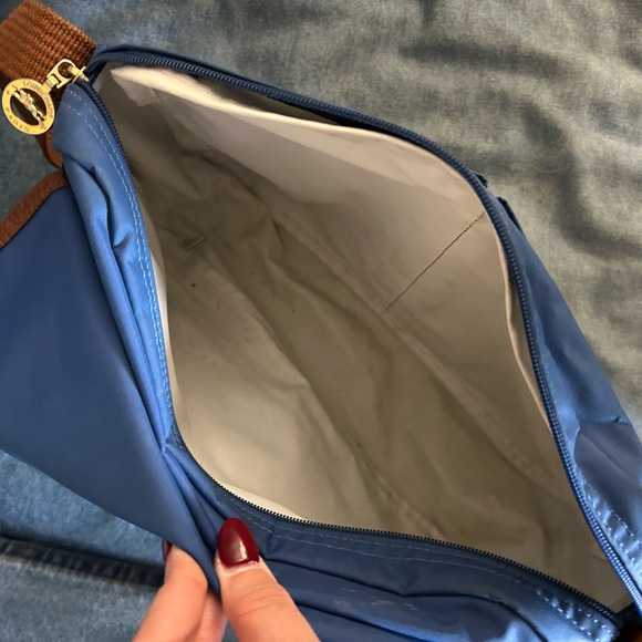 Longchamp Blue and Brown Messenger Bag - Picture 4 of 5